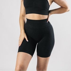 Amplify Black Marl Biker Shorts